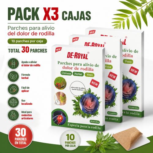 Pack 3 Cajas Parches para Rodilla (30 unidades)